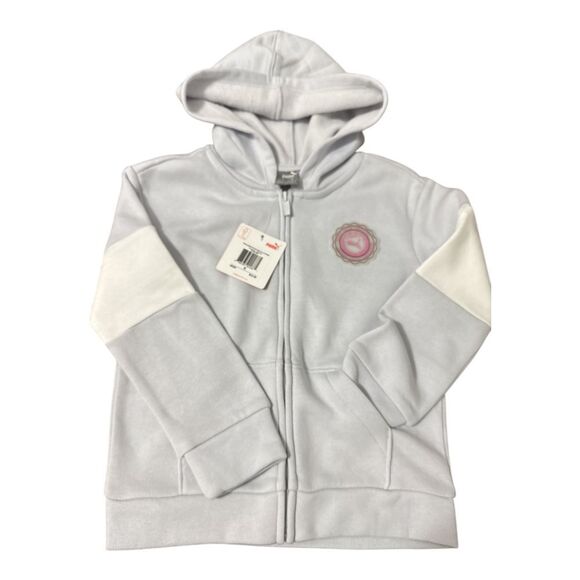 Puma Other - Puma Kids Full Zip Hoodie Sweatshirt Light Gray Block Athletic Size 5‎
